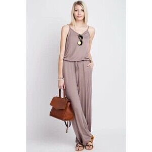 12PM By Mon Ami Soft Mauve Jumpsuit Women's Size S Spaghetti Strap Romper‎ EUC